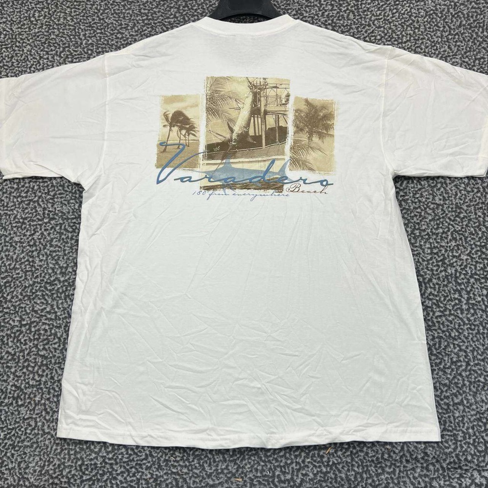 Vintage Varadero Beach Shirt Men XL White Breakwater Short Sleeve Deadstock New